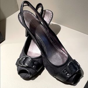 COACH Diane Slink-back Black Peep-Toe, Size 10M